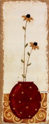 Framed Polka Dot Flower Pot IV Print