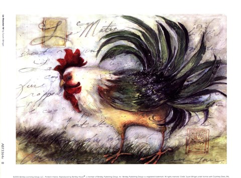 Framed Le Rooster IV Print