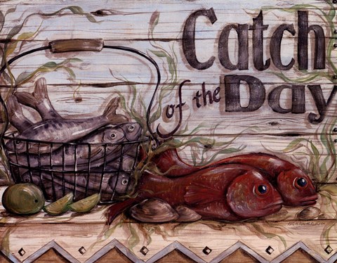 Framed Fisherman's Catch III Print