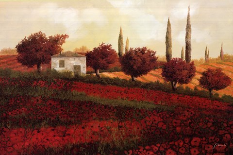 Framed Apapaveri Toscana II Print