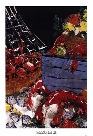 Framed Ocean Harvest I Print