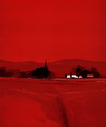 Framed Paysage Dans Le Rouge Print