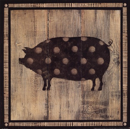 Framed Polka Pig II Print