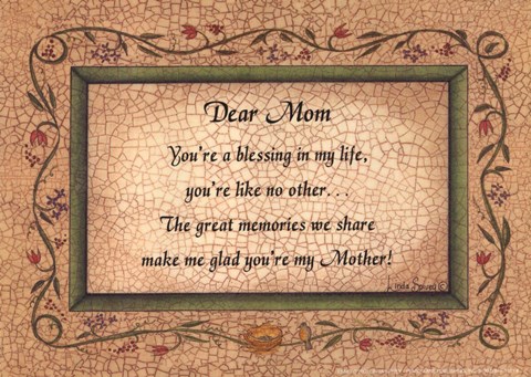 Framed Dear Mom Print