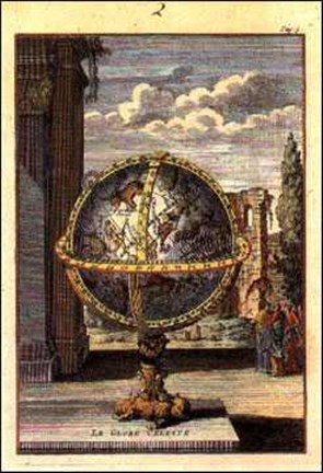 Framed Globe Celeste Print