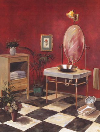 Framed Regency Bath II Print