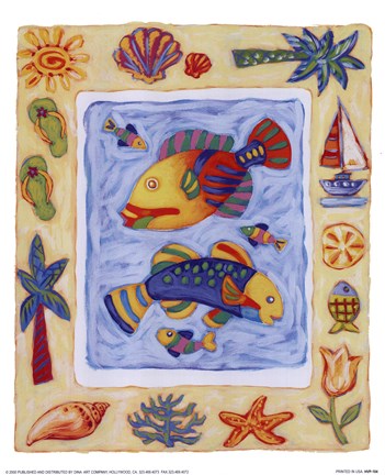 Framed Summer At The Beach I Print