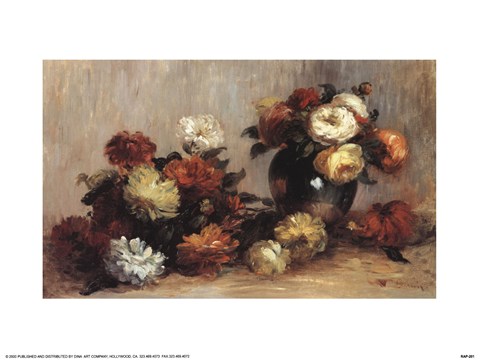 Framed Gerbes De Fleurs Print