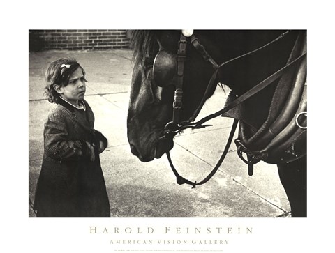 Framed Girl with Horse Print