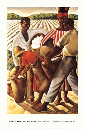 Framed Employment of Negroes in Agriculture, 1934 (AKA: Cotton Pickers) Print