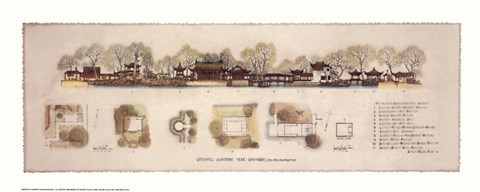 Framed Oriental Gardens Print