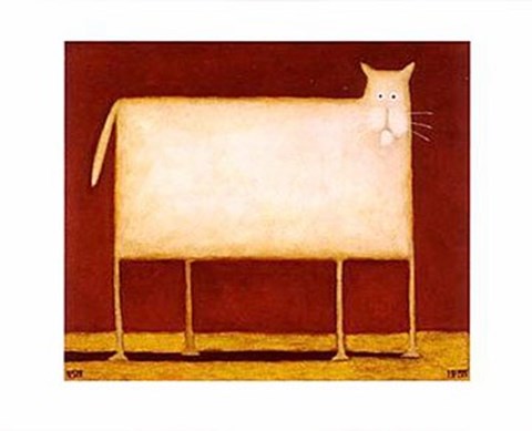 Framed White Cat II Print