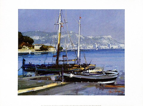Framed Fishing Boats Print