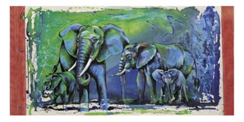 Framed Wild Elephants Print