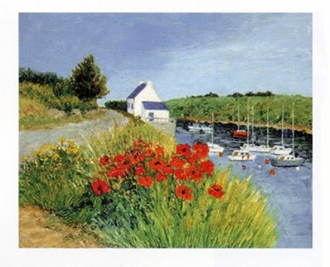 Framed Coquelicots a Sauzon Print