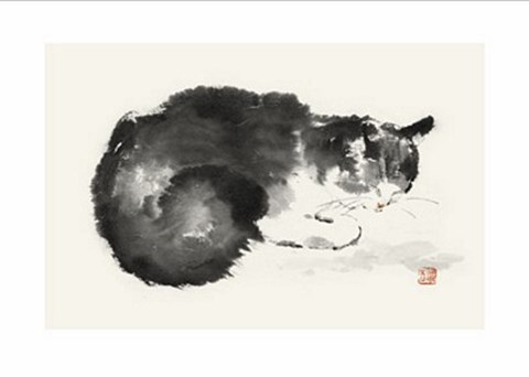 Framed Oriental Cat I Print