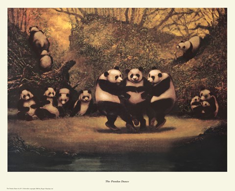Framed Panda&#39;s Dance Print
