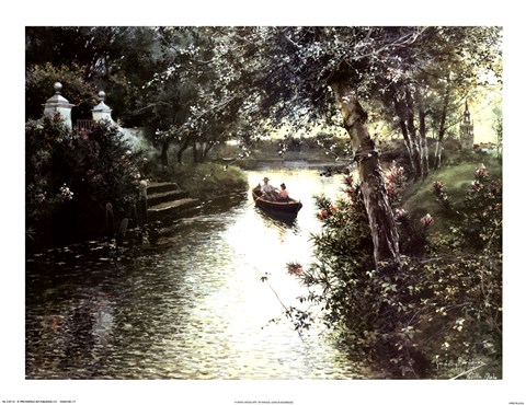 Framed River Landscape Print