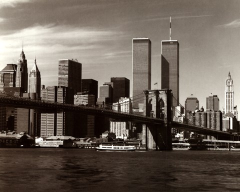 Framed Over the Brooklyn Bridge Print