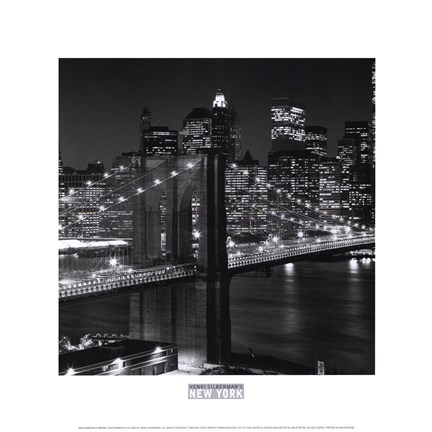 Framed New York, New York, Brooklyn Bridge Print