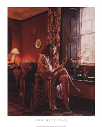 Framed Femme avec Miroir Print