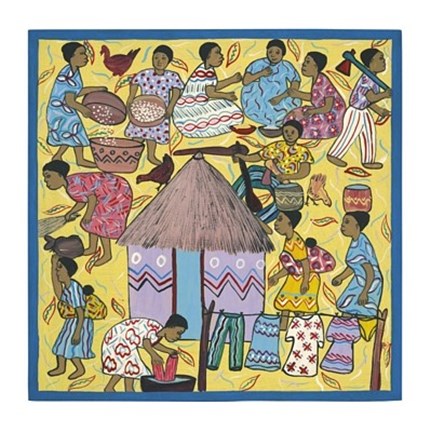 Framed Village Life I Print