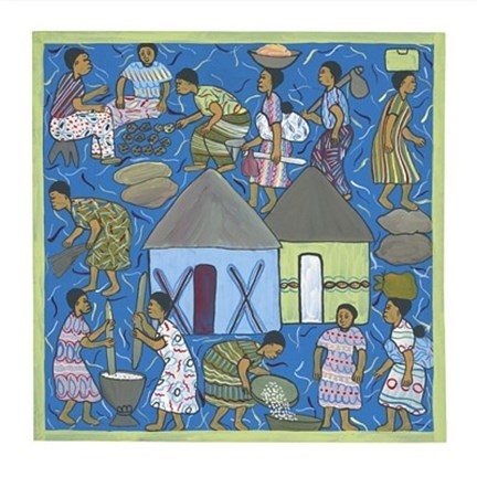 Framed Village Life II Print