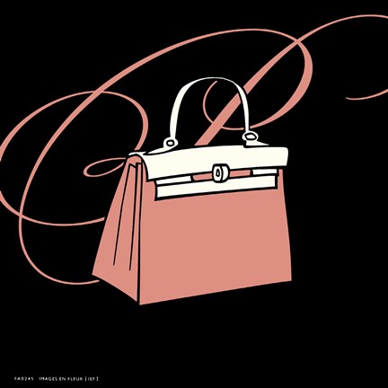 Framed Script with Purse in Soft Rose Print