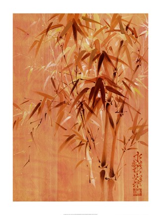 Framed Bamboo Leaves II Print