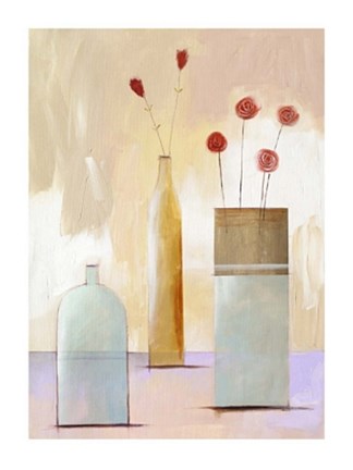 Framed Still Life on Blue Table Print