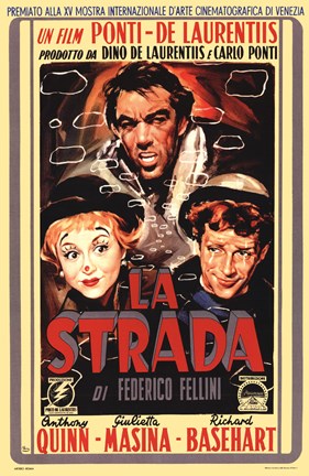 Framed La Strada Film In Italian Print