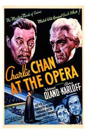 Framed Charlie Chan At the Opera Oland And Karloff Print