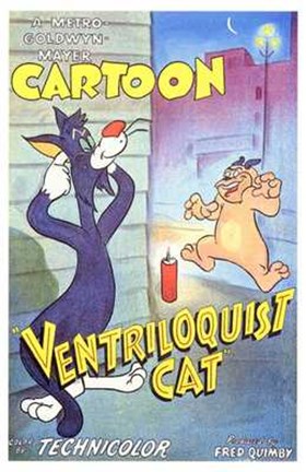 Framed Ventriloquist Cat Print
