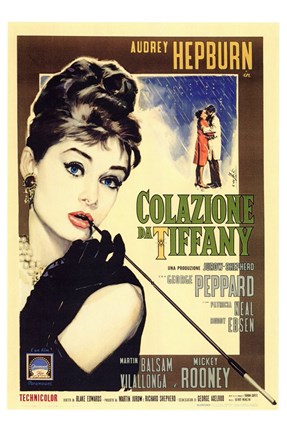 Framed Breakfast At Tiffany's (italian) Kissing Print