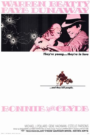 Framed Bonnie and Clyde Beatty Dunaway Print