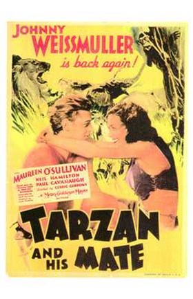 Framed Tarzan and His Mate, c.1934 - style B Print