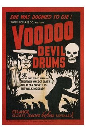 Framed Voodoo Devil Drums Print