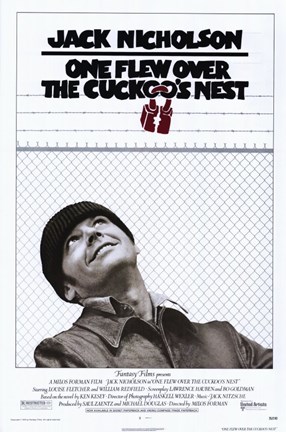 Framed One Flew Over the Cuckoo&#39;s Nest Black and White Print