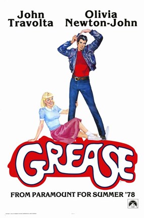 Framed Grease John Travolta Olivia Newton-John Print