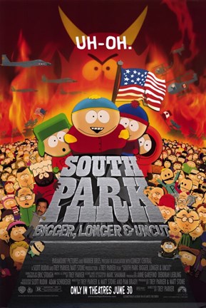 Framed South Park: Bigger  Longer and Uncut Print