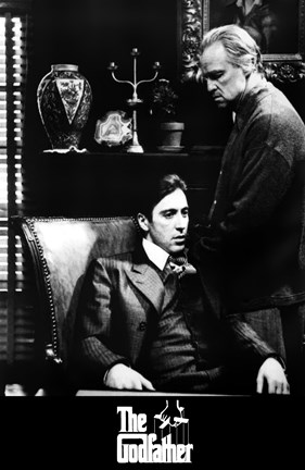 Framed Godfather B&amp;W Scene Print