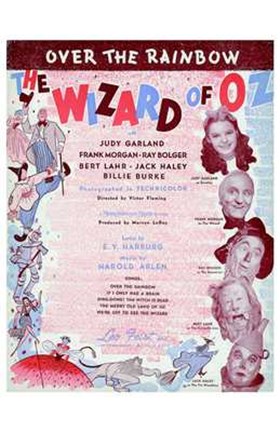 Framed Wizard of Oz Over the Rainbow Print