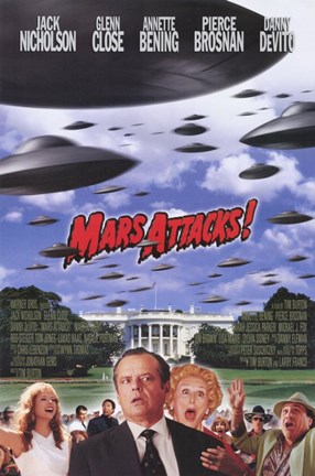 Framed Mars Attacks Jack Nicholson Print
