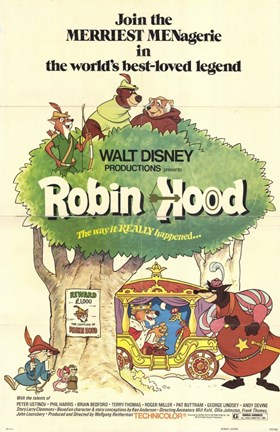 Framed Robin Hood Cartoon Print