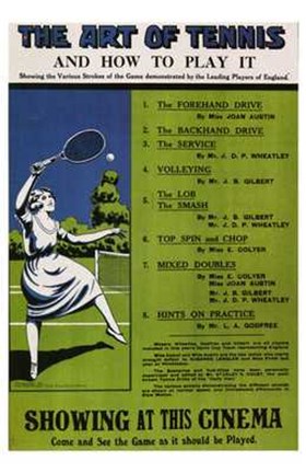Framed Art of Tennis and How to Play It Print