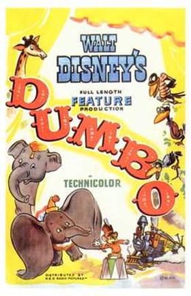 Framed Dumbo Drawing Print