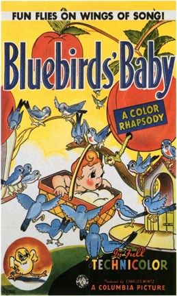 Framed Bluebird&#39;s Baby Print