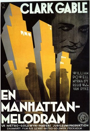 Framed Manhattan Melodrama Art Deco Print