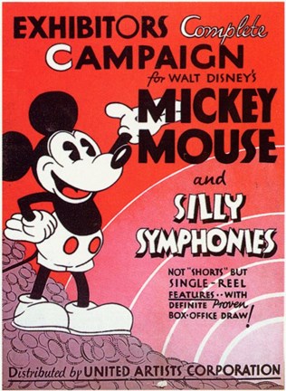 Framed Mickey Mouse and Silly Symphonies Print