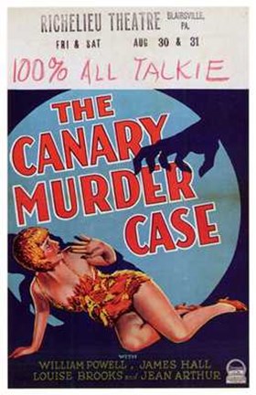 Framed Canary Murder Case With Louise Brooks Print